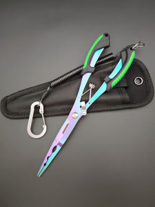 Long Lure Pliers Colorful Titanium Coated Rust Resistant Fishing Pliers Alloy Material Long Size Anti-Slip Fish Control Pliers