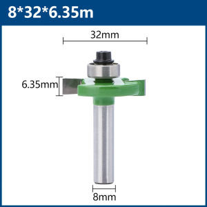 1pc 8mm Shank T-Sloting Router Bit With Bearing Wood Slot Milling Cutter T Type Rabbeting Woodworking Tool For Wood