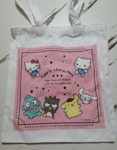 Hello Kitty Shoulder Bag White Color with Design. Good use for shopping School Office Traveling. Standard Size With Three Different Options Design
