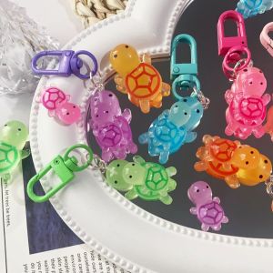 【♡Lovely girls house♡】5Pcs Cute Cartoon Resin Luminous Turtle Bag Pendant Couple Best Friend Birthday Gift Keychain