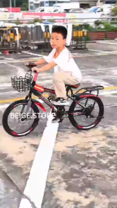 Beige จักรยานเด็ก จักรยานเด็กผู้ชาย 12นิ้ว 16นิ้ว 18นิ้ว โครงเหล็กคาร์บอน มีตะกร้า เบาะซ้อน 2-12ขวบ