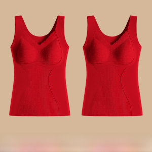 miiow | Warm Thermal Vest Womens Autumn Winter Double-sided Brushed Seamless Bra-free Base Layer Sleeveless Top Cat Person Underwear