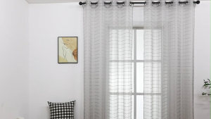 【Fast Delivered】140x220cm Curtain Lace Window Door Sheer Curtains With 8 Rings 6ft 7ft