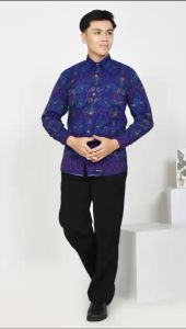 Kemeja Tenun Endek Bali Model Slim Fit