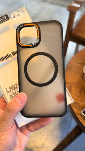 Ốp lưng điện thoại Likgus nhám viền cam FOCUS từ tính chống sốc 16 pro max 15 14 13 11 Pro 14 Plus 12 Promax MinnSTORE