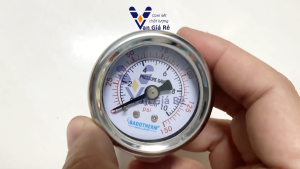 Hàng Chuẩn | Đồng hồ đo áp suất Badotherm 10kg - Chân sau - mặt 40mm - ren 9.6mm (1/8")