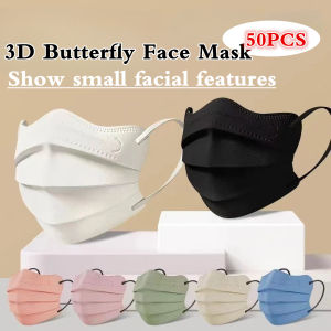 50PCS/Pack Butterfly Face Mask 3-layer Dust Mask V-shaped Mask Design UV Protection Prevent Bacteria Homeware