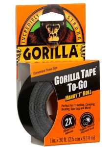 Gorilla Tape  Black Duct Tape To-Go 1" x 10 yd Black