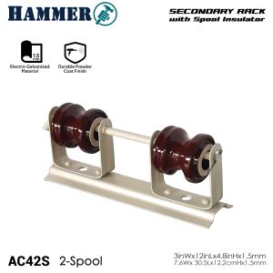 Secondary Rack 1.5mm with Porcelain Insulator 2 and 3 Spool (Electrical Wire Holder) G.I. Powder Coated