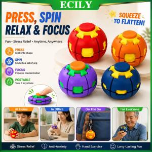 【Ship in 12H】 3D Printed Decompression Spinning Ball Press Rotating Dual Playing Method Fidget Spinner Office Portable Boredom Relieving Decompression Toys