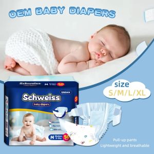 50pcs/1pack Wholesale Disposable Baby Pull Up Diapers Hot Sale Soft Thin Breathable Super Absorbent Panties Nappy for Newborns