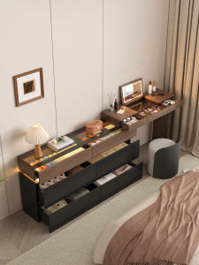 Retro Style New Simple Design Small Apartment Vanity Table With Mirror