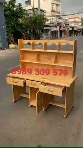 BÀN HỌC SINH GỖ THÔNG ĐÔI 2 BÉ NGỒI THOẢI MÁI GIAO HỎA TỐC