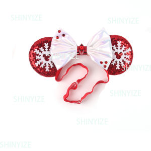 Cute Adjustable Mouse Ears Headband Disney Women 5"Velvet Bow Hairband Girls Festival Party Cartoon DIY Hair Accessories Gift