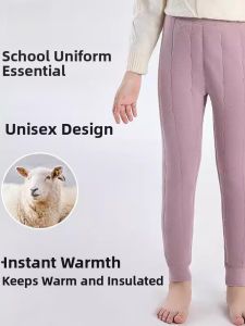 Miiow | Thickened Wool Childrens School Uniform Set Warm Cotton Jacket And Pants Anti-Cold Cotton Clothes Suit For Boys And Girls