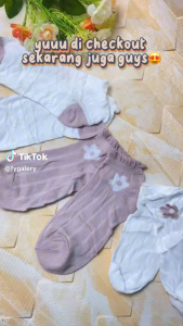 EFKS120 Kaos Kaki Motif Bunga Kecil Pendek Semata Kaki Kaos Kaki Sport Modis