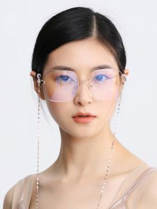 Eyeglasses Chain 925 Silver Sterling Silver Retro Metal Glasses Chain Eyeglasses Chain Female Halterneck Colorfast Titanium Steel Star Chain