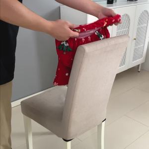 Merry Christmas Design Chair Covers 2/4/6 Pcs Stretchable and Comfortable Holiday Home Decorations with Festive Red and Green Patterns