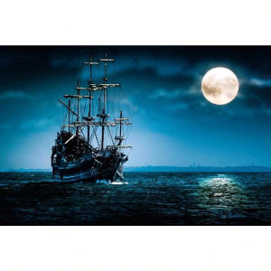 1000 Pieces Jigsaw Puzzle Moon Sailboat Paper Puzzle Educational Toy for Adult Games Birthday Gift Fun Challenges Activity