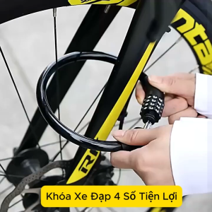 Khóa Xe Đạp Thể Thao Chống Trộm Khóa Dây Tròn Treo Yên Xe Đạp 4 Số Xoay Mã Khóa Tránh Mất Chìa Khóa - Chính Hãng Amalife