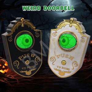 Halloween Doorbell Decoration Spooky Eyeball Doorbell with Sounds One-Eyed Doorbell for Trick or Treat Event Animated Prop