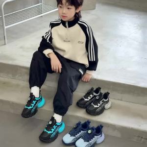 NBGAGA | Children Casual Athletic Sneakers For Boys Breathable Leather Non‑Slip Sports Footwear Comfortable Outdoor Training Kids Running