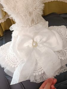 Princess Style White Wedding Dress Dog Clothes for Yorkie Teddy Bear Bichon Puppy Spring Summer Autumn Cute Pet Costume