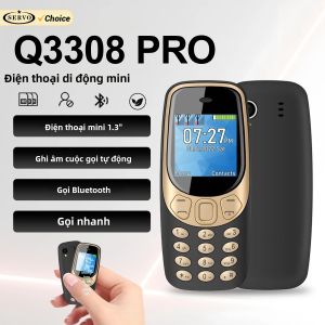 SERVO | SERVO 3 SIM Chế Độ Chờ Điện Thoại Di Động Mini Quay Số Nhanh Bluetooth Đài FM Đèn Pin Pin Nút Nhỏ Với Bộ Quay Số Bằng Giọng Nói Ma Thuật