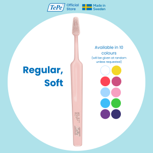 TePe Select™ Regular & Compact Toothbrush Comes in Extra Soft Soft and Medium For Adults and Kids Gentle cleaning - 1 PC (Flow Pack)