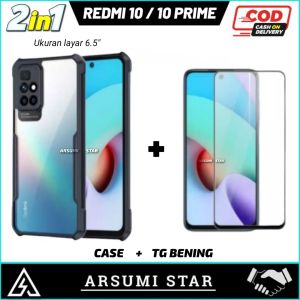 PROMO PAKET MURAH 2 IN 1 CASE XIAOMI REDMI 10 / REDMI 10 PRIME / REDMI 10 2022 / REDMI 10 PRIME 2022 SERIES HARDCASE ARMOR TPU SHOOKPROF TRANSPARAN CASING + ANTI GORES ANTI-BLUELIGHT