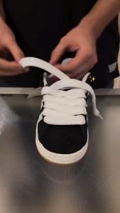 Tali sepatu lebar 2 cm ujung mika /tali gembung /tali gemuk /tali sepatu jumbo