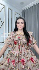 Baju Wanita Katun Rayon Marimar Pita Natasha – Dress Adem Bawah Lebar Mayung All Size