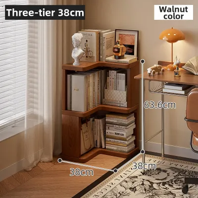 ZHUSHANXIA | Corner Narrow Solid Wood Floor-standing Storage Bookcase Shelf