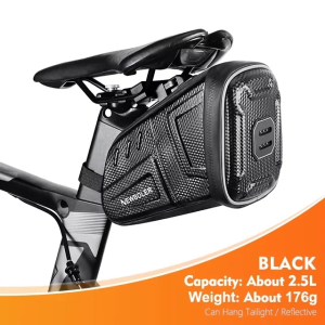 NEWBOLER Waterproof Bicycle Saddle Bag MTB Road Bike Saddlebags Reflective Striped Bicycle Tool Bag Bike Bag MTB Accessories