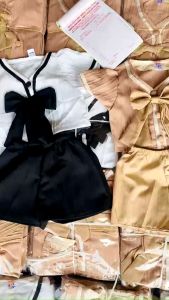 Sét 2 chi tiết đính nơ cúc bọc hot nhất 2023 cho bé gái từ 8-28kg