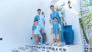 Baju Kemeja Couple Anak dan Ayah Atasan Hem Lengan Pendek Motif Batik Bahan Kain Katun Stanford Ocean Series All Variant Fadsan