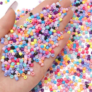 ลูกปัดสีทึบอะคริลิค4มม. ลูกปัดสเปเซอร์สีผสมสำหรับสร้อยข้อมือทำมือสร้อยข้อมือสร้อยคอต่างหูพวงกุญแจอุปกรณ์การทำเครื่องประดับหัตถกรรม DIY