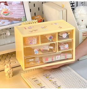 👍ฟรีสติ๊กเกอร์👍 ลิ้นชักพลาสติก ตั้งโต๊ะ ชั้นวางเครื่องสำอาง เครื่องเขียน แข็งแรงและทนทาน จัดส่งจากประเทศไทย