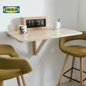 Wall Mounted Table Wall Mount Folding Table Kitchen Wall Mount Folding Table Solid Wood Nordic Wall Hanging 餐桌