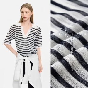 BEIQIANI | Navy Style Striped Loose New Fashion Top
