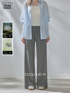 3COLOUR·S | Elastic High Waist Loose Wide Leg Comfortable Slimming Thin Trousers