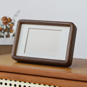 Elegant Handcrafted Real Wood Round Corner Photo Frame 6 Inches