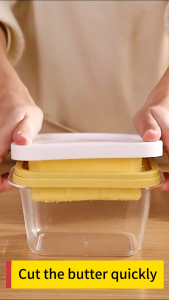 Butter Dish Butter Keeper with Cutter Slicer Clear Airtight Butter Cutter Slicer For Easy Cutting And Storage Covered Butter Dish Serving Tray with Butter insert for Home Kitchen