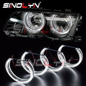 Sinolyn DTM Angel Eyes for BMW E46 M3/E39/E36/E38 Coupe/Sedan/Touring Tuning Xenon Headlight LED Crystal Halo Rings Car Lights Accessories 131mm White