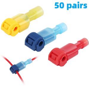 50pairs T Tap Wire Connectors 22-10 AWG Quick Splice Wire Connectors Quick Splice Wire Terminals T-Tap Self-stripping