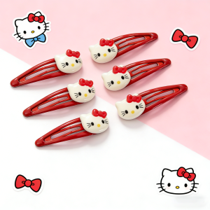 Sanrio | 6 Miếng Hoạt Hình Hello Kitty Kẹp Tóc Cho Nữ Dễ Thương Hợp Thời Trang Sanrio Series Hình Bầu Dục Hairgrips Phụ Kiện Tóc Thời Trang