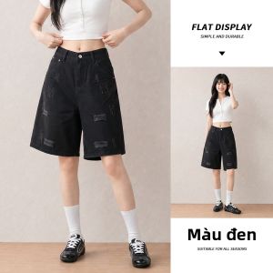 spao | Quần Jeans Capri Dây Rộng eo Phù Hợp Mới Mùa Hè