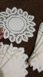 Alas kain kecil meja tamu bisa untuk tatakan pisin ukuran 20 cm 1 set isi 10 pcs