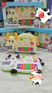 Smile ออร์แกนเสียงดนตรีมีเสียงสัตว์ เปียโน มีเสียงและมีไฟ ออแกนมินิ เสียงสัตว์ ของเล่นเด็ก Organ Cow