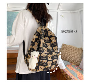 ส่งทันที กระเป๋าเป้ผู้หญิงกระเป๋าเป้ผ้าใบความจุขนาดใหญ่รุ่นลิมิเต็ด8055